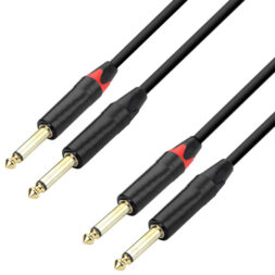 זוג כבלי PL זכר 6.3mm באורך 5מ' מחברי זהב תוצרת ABC CABLS