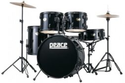 סט תופים 5 חלקים "20 כולל מצילות ואביזרים PEACE DP-101-20 BLACK - לבמה ציוד הגברה ותאורה בע״מ