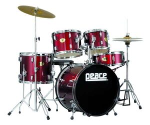 סט תופים 22 כולל מצילות ואביזרים PEACE PRODIGY DP-109-22-25 WINE RED - לבמה ציוד הגברה ותאורה בע״מ