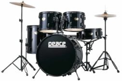 סט תופים 22 כולל מצילות ואביזרים PEACE PRODIGY DP-109-22-11 BLACK - לבמה ציוד הגברה ותאורה בע״מ