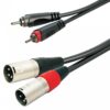 כבל 2XLR ל2RCA באורך 5 מטר Roxtone