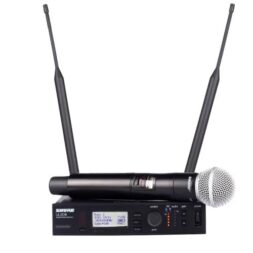 מקלט ערוץ יחיד  + משדר ידני עם ראש מיקרופון SHURE ULXD24E/SM58
