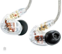 אוזניות מוניטור שקופות עם כבל נתיק SHURE SE535