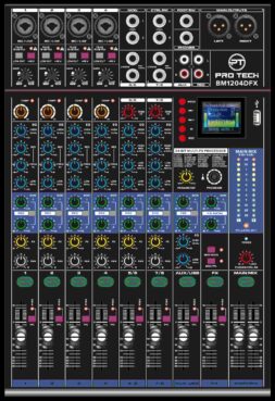 מיקסר 4 מונו 2 סטריאו עם REC/USB/BT וכולל אפקט PRO TECH