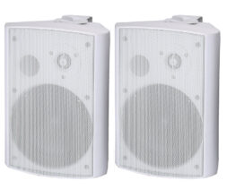 זוג רמקולים מוגברים 5" להתקנה על קיר 40W צבע לבן דגם POLMAN PULSE520W